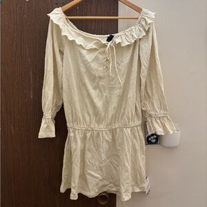 ASOS Cream Floral Textured Top